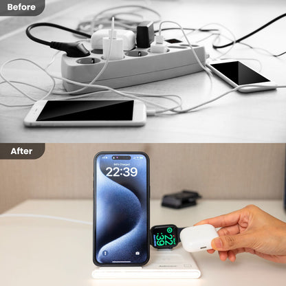 PowerGlow - Jabees PowerGlow 4-In-1 Foldable Wireless Charging Station with LED Night Light DC-Jabees